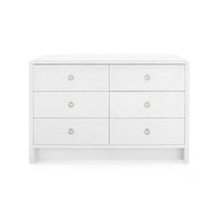 white linen 6 drawer extra large dresser brass pulls