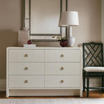 white linen 6 drawer extra large dresser brass pulls