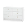 white linen 6 drawer extra large dresser brass pulls