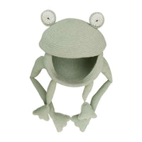 woven green frog basket kids decor