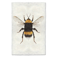 Art print with a bee design on a white background