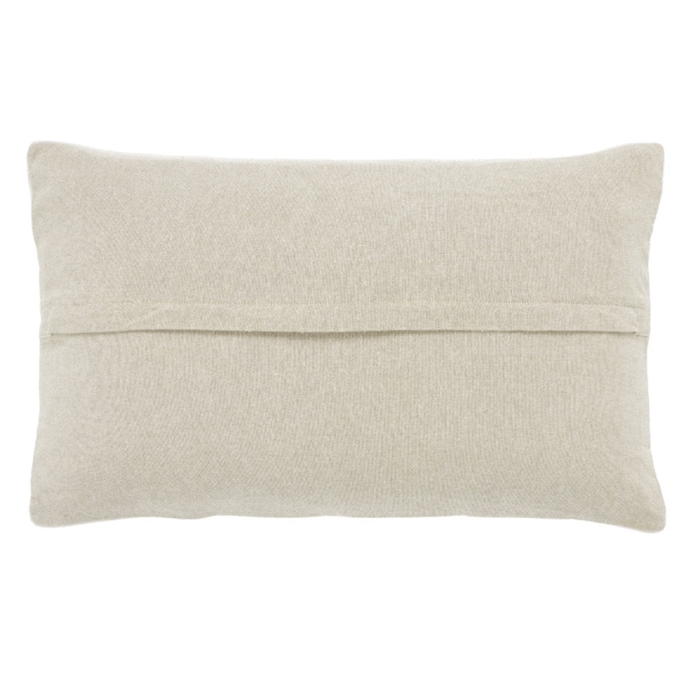 ivory lumbar pillow linen tufted squares