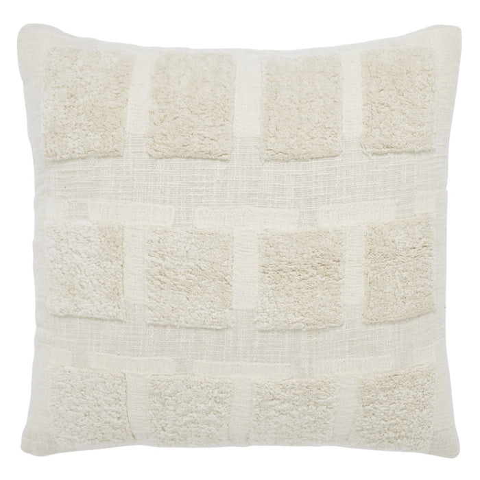 ivory square pillow linen tufted squares