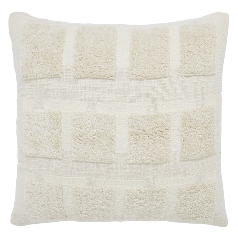 ivory square pillow linen tufted squares