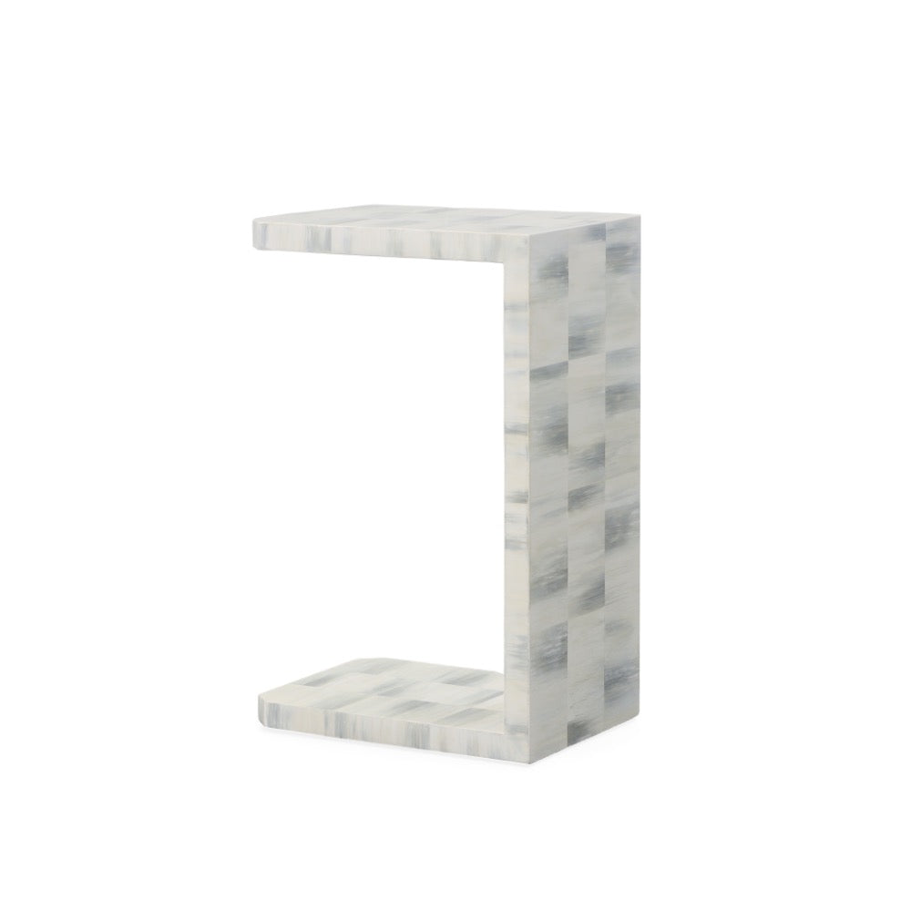 pull-up sofa table faux horn ivory grey