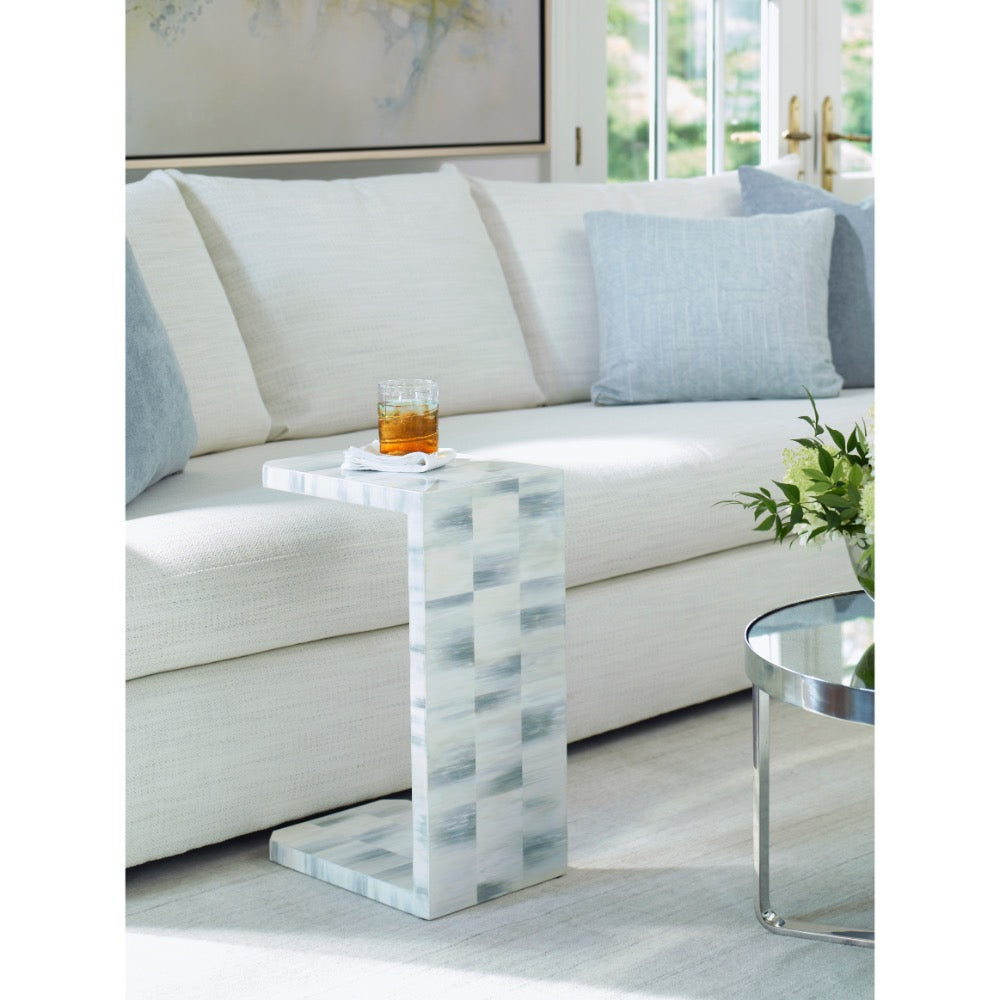 pull-up sofa table faux horn ivory grey