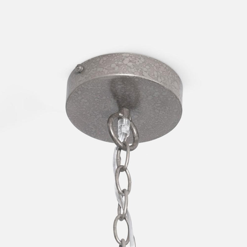 natural chandelier 3 bulb rope bead detail