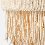 natural chandelier 3 bulb rope bead detail