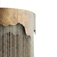 round pendant mottled bronze silver chain layers