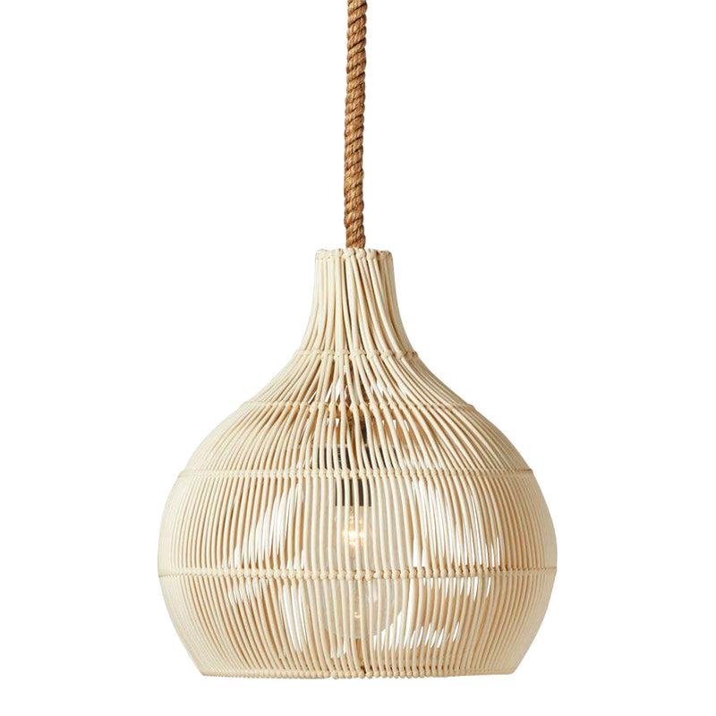 off-white bundled faux rattan outdoor pendant light hershey kiss shape abaca rope cord