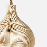 off-white bundled faux rattan outdoor pendant light hershey kiss shape abaca rope cord