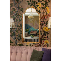 hand carved mirror aged gold leaf carved top 
