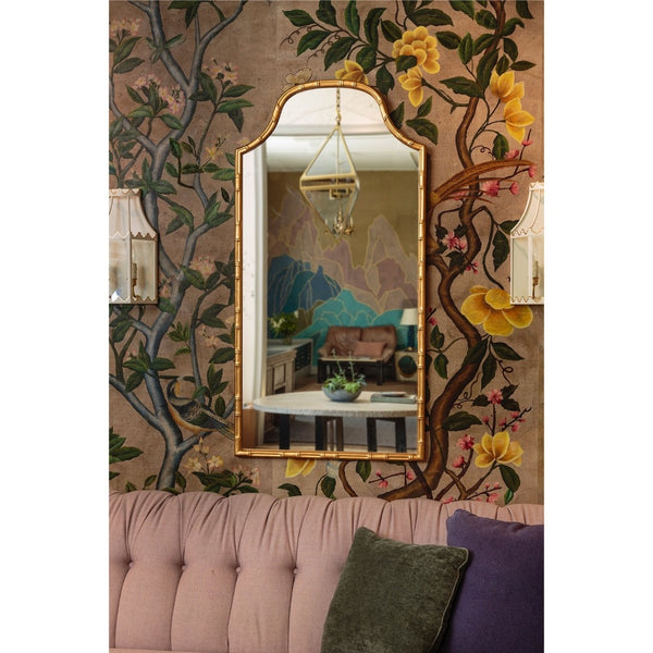 hand carved mirror aged gold leaf carved top 