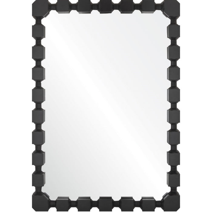 carved wall mirror rectangle ebonized oak wood