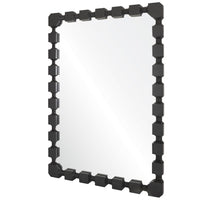 carved wall mirror rectangle ebonized oak wood