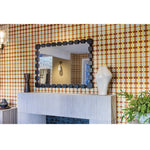 carved wall mirror rectangle ebonized oak wood