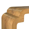 console table natural oak curved 