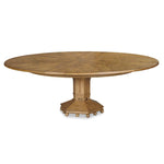 dining table natural beaded base oak round