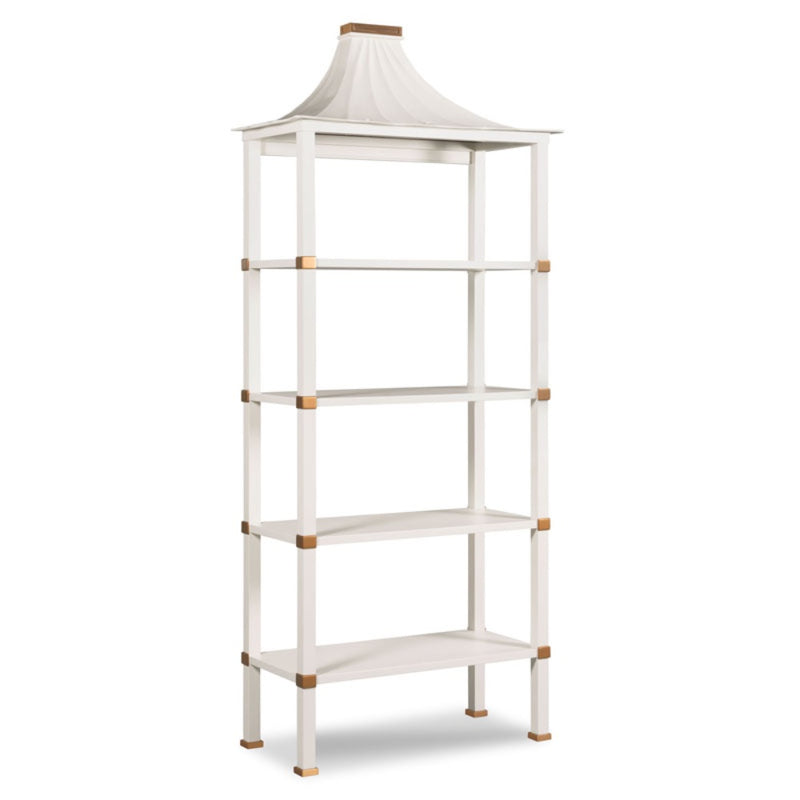 etagere white gold four shelves asian inspired 