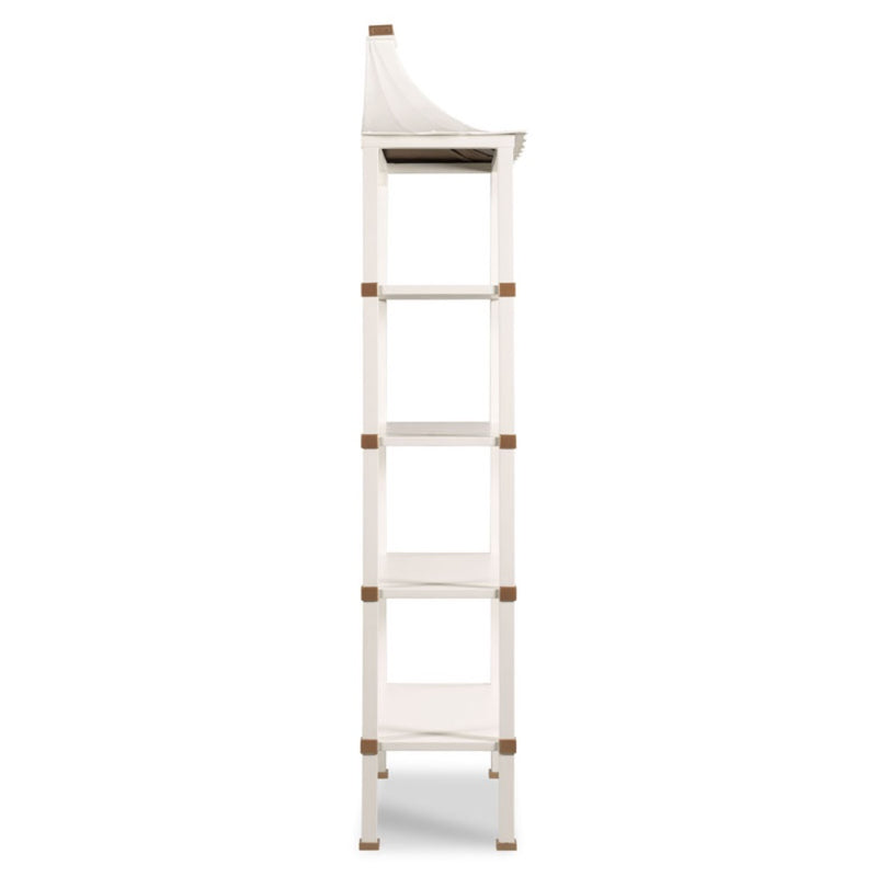 etagere white gold four shelves asian inspired 