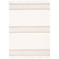 hand woven neutral throw blanket fringe