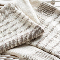 hand woven neutral throw blanket fringe