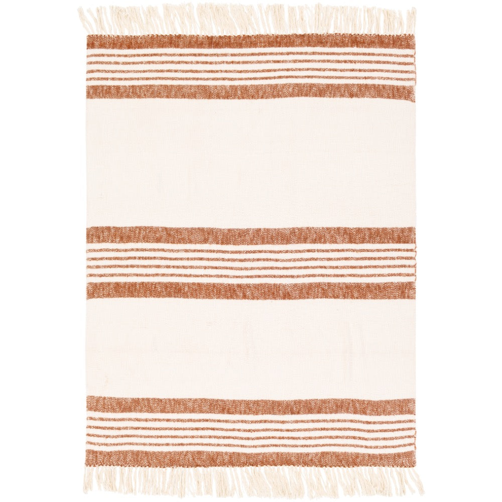 hand woven brown throw blanket fringe