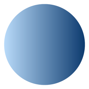 A gradient blue circle transitioning from light blue on the left to dark blue on the right.