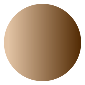 A circle with a gradient fill transitioning from light beige on the left to dark brown on the right.