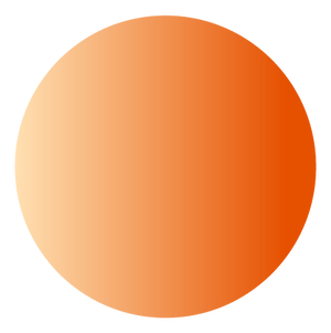 A circle with a gradient transitioning from light orange on the left to dark orange on the right.