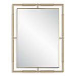 rectangle brass framed floating wall mirror