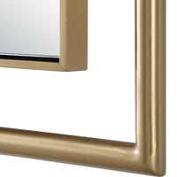 rectangle brass framed floating wall mirror