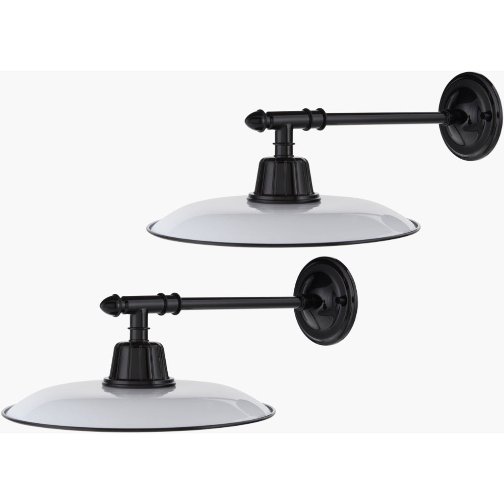 wall mount wall sconce down light retro industrial white iron shade black rod