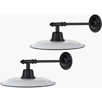 wall mount wall sconce down light retro industrial white iron shade black rod