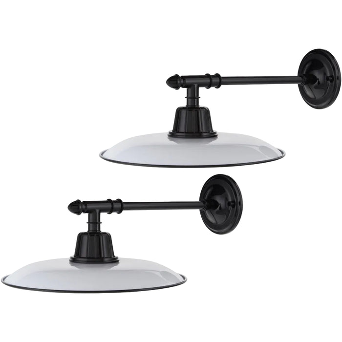 wall mount wall sconce down light retro industrial white iron shade black rod