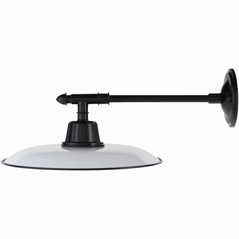wall mount wall sconce down light retro industrial white iron shade black rod