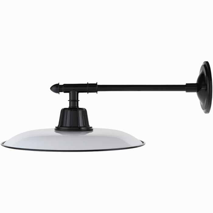 wall mount wall sconce down light retro industrial white iron shade black rod