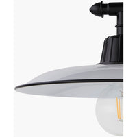 wall mount wall sconce down light retro industrial white iron shade black rod