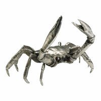 silver leaf crab sculpture coastal decor