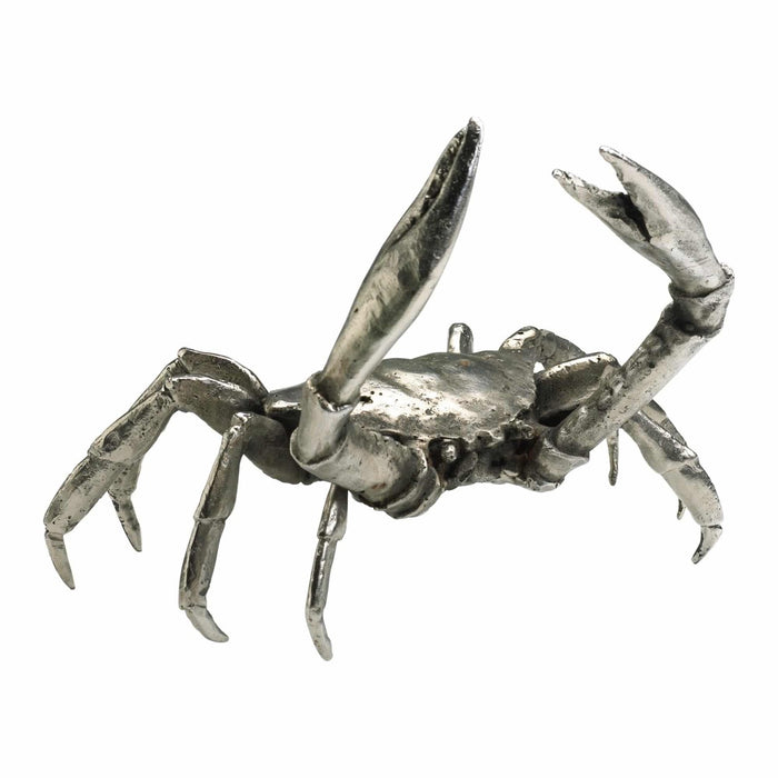 silver leaf crab sculpture coastal decor