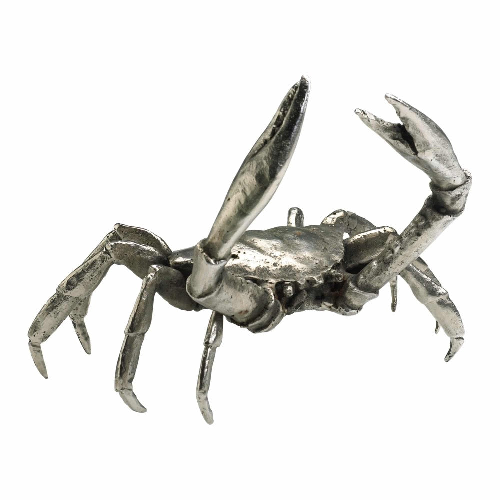 silver leaf crab sculpture coastal decor