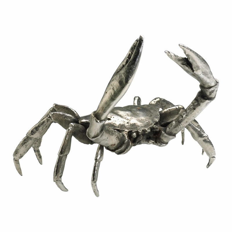 silver leaf crab sculpture coastal decor