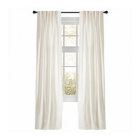 Camden White Velvet Curtain Panels by Emdee International hang on a black rod, creating an airy, elegant look.