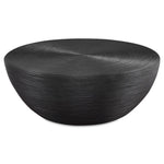 coffee table black rattan round