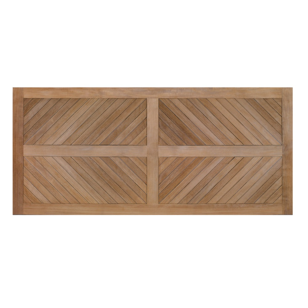 rectangle teak dining table angled slatted top