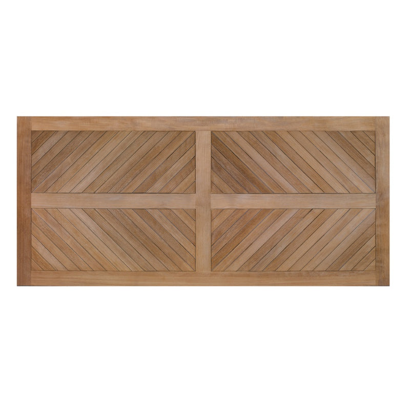 rectangle teak dining table angled slatted top