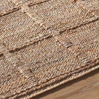 woven natural jute area rug square pattern
