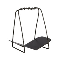 black finish hammered iron log holder 