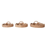 scalloped tray set rattan handles