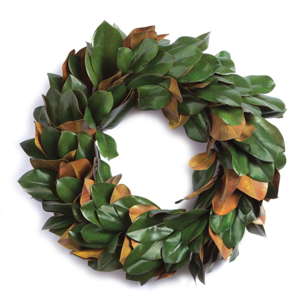 magnolia leaf wreath round hanging decor